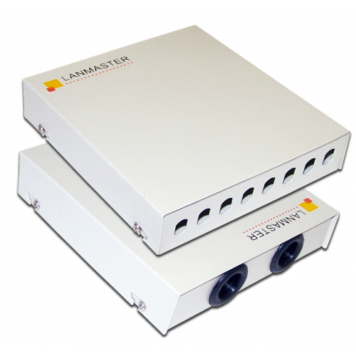 LANMASTER wall-mounted metal optical enclosure for 8 ST adapters